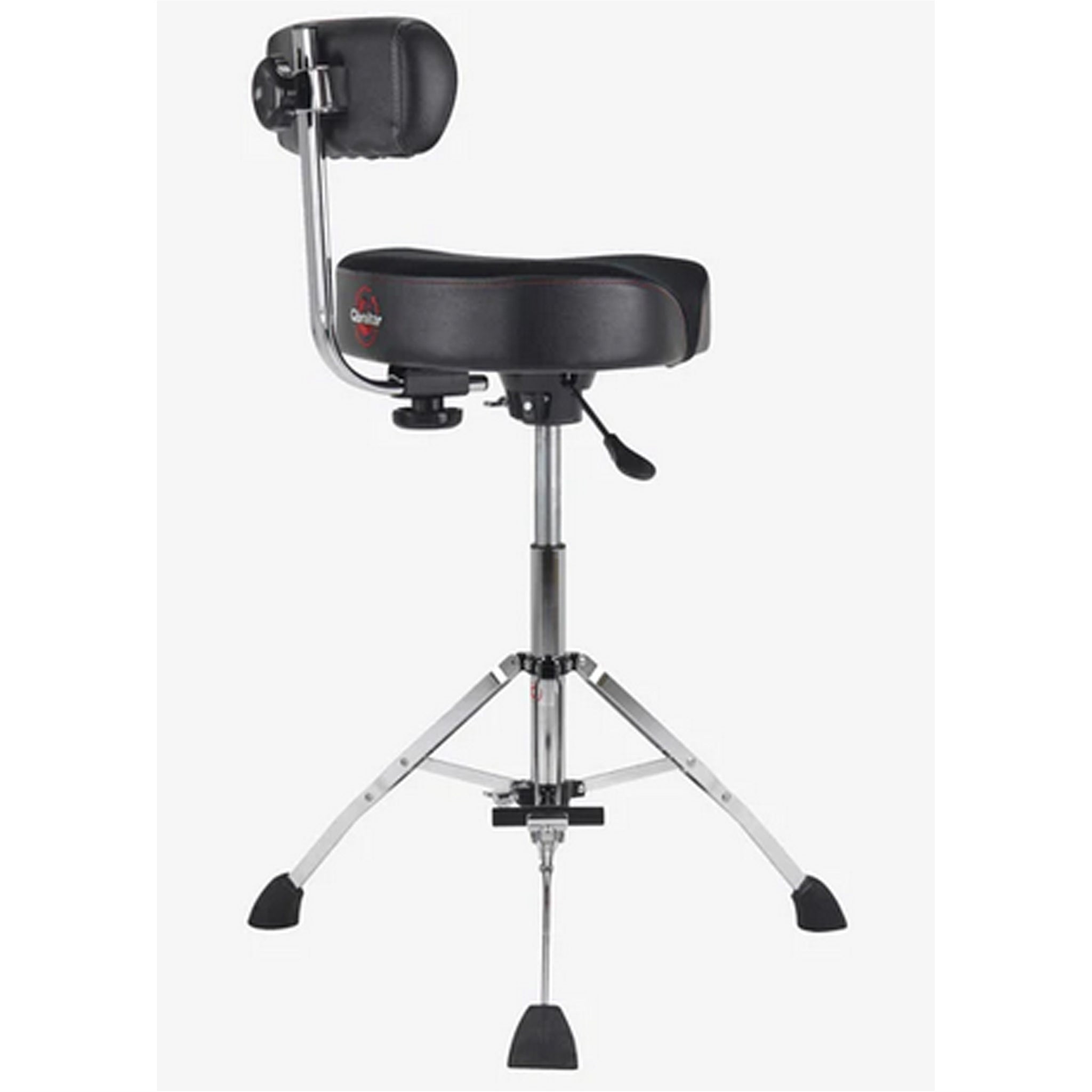 Gibraltar 17" Tall Hydraulic Saddle Drum Throne with Backrest and Footrest
