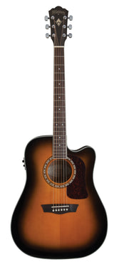 Washburn D10SCE Heritage 10 Series Acoustic Electric Guitar. Tobacco Burst