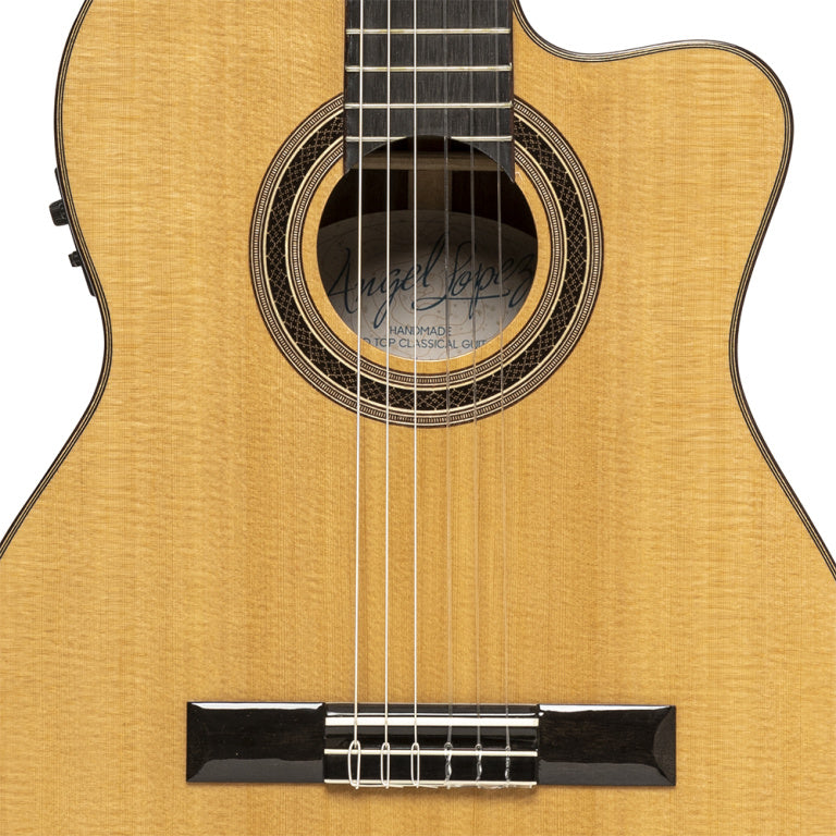 Angel Lopez Mazuelo Serie, Electric Classical Guitar Solid Spruce Top, Cutaway