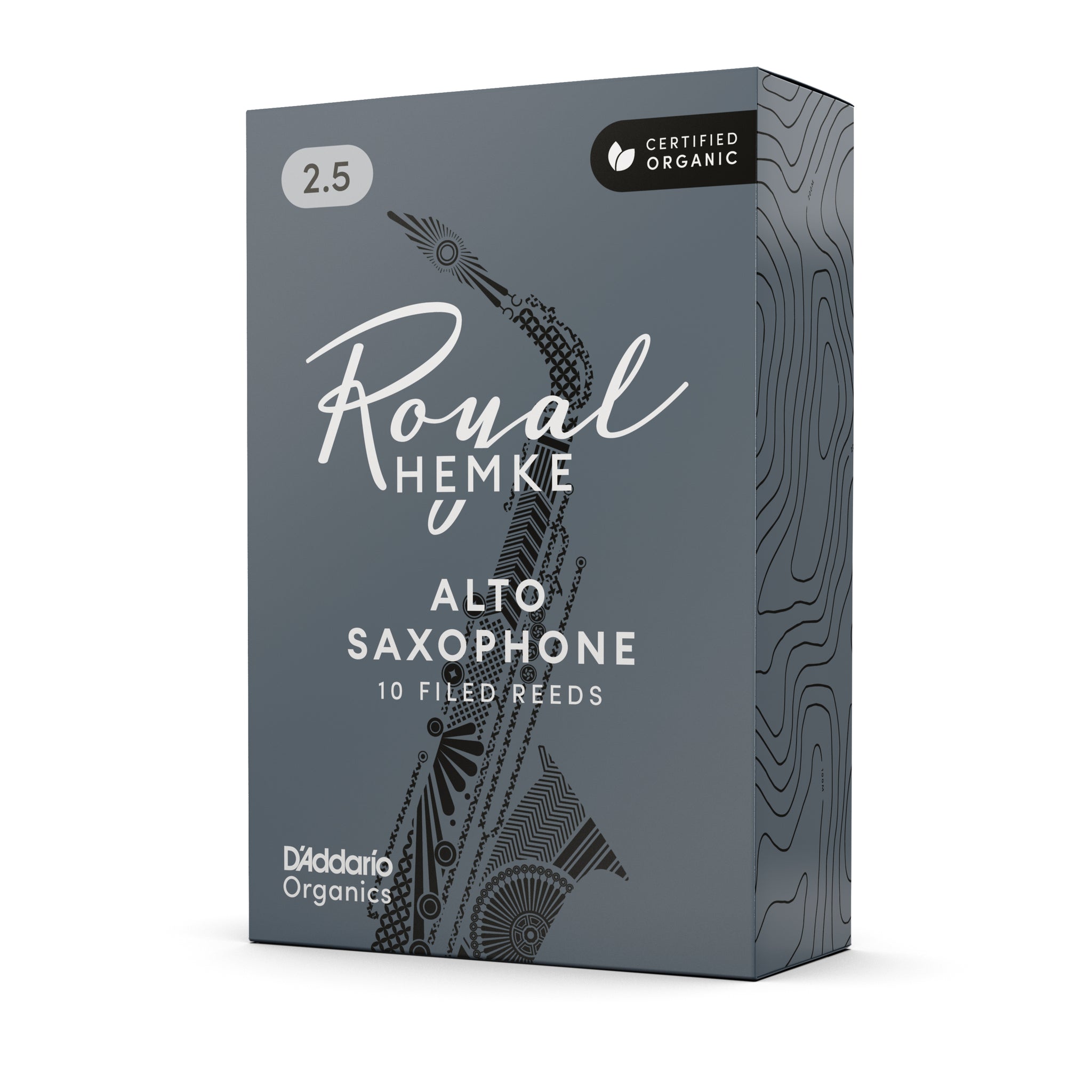 Royal Hemke Organic Alto Saxophone Reeds, Strength 2.5, 10-pack
