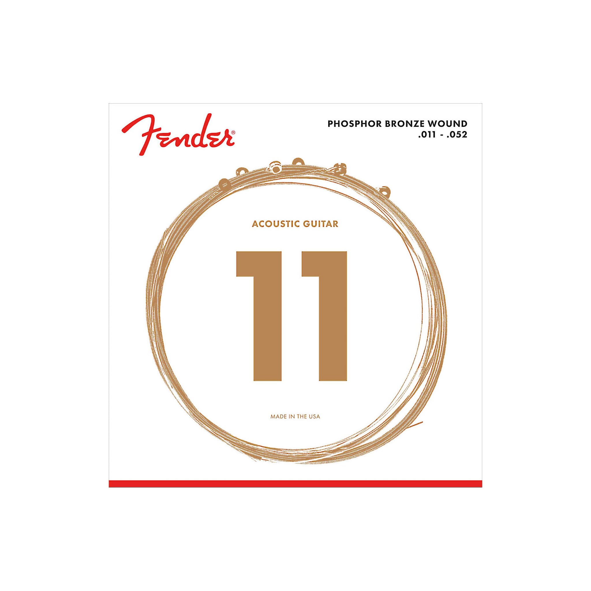 Fender Phosphor Bronze Acoustic Guitar Strings, Ball End, .011-.052
