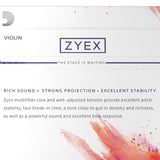 D'Addario Zyex Violin Single E String, 1/4 Scale, Medium Tension, Bulk 10-Pack