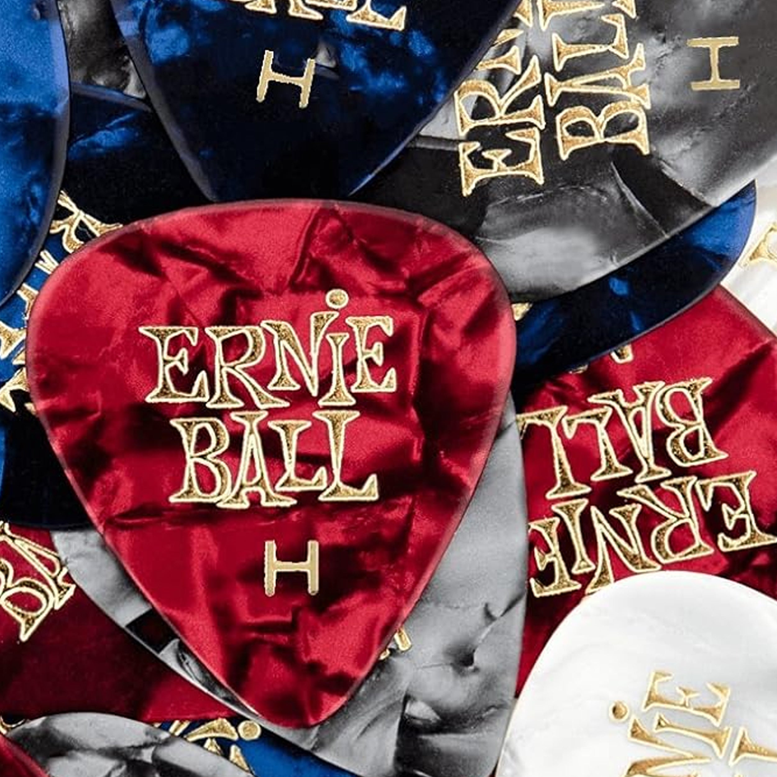 Ernie Ball Cellulose Guitar Picks - Heavy Assorted Pearloid Colors -144 Pack