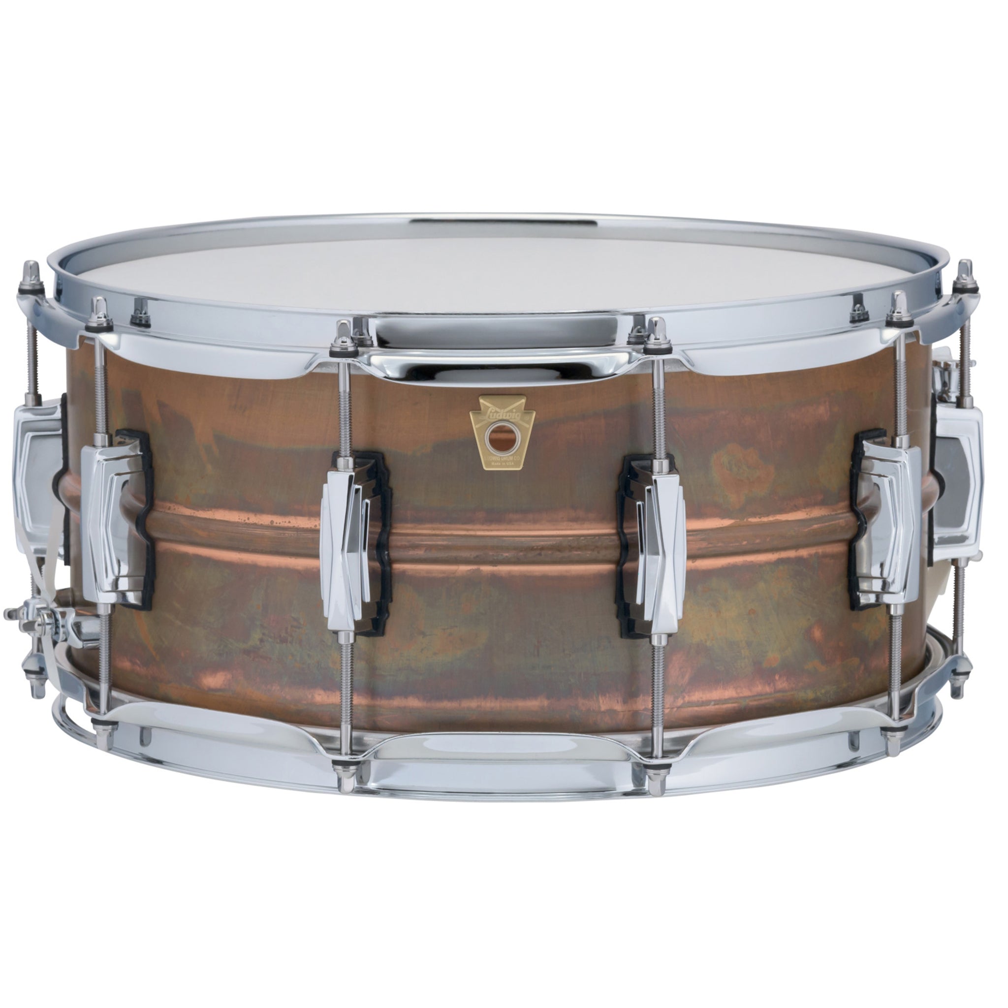 Ludwig LC663 Copper Phonic 6.5x14 "RAW" Natural Patina Shell, Imperial Lugs Snare Drum