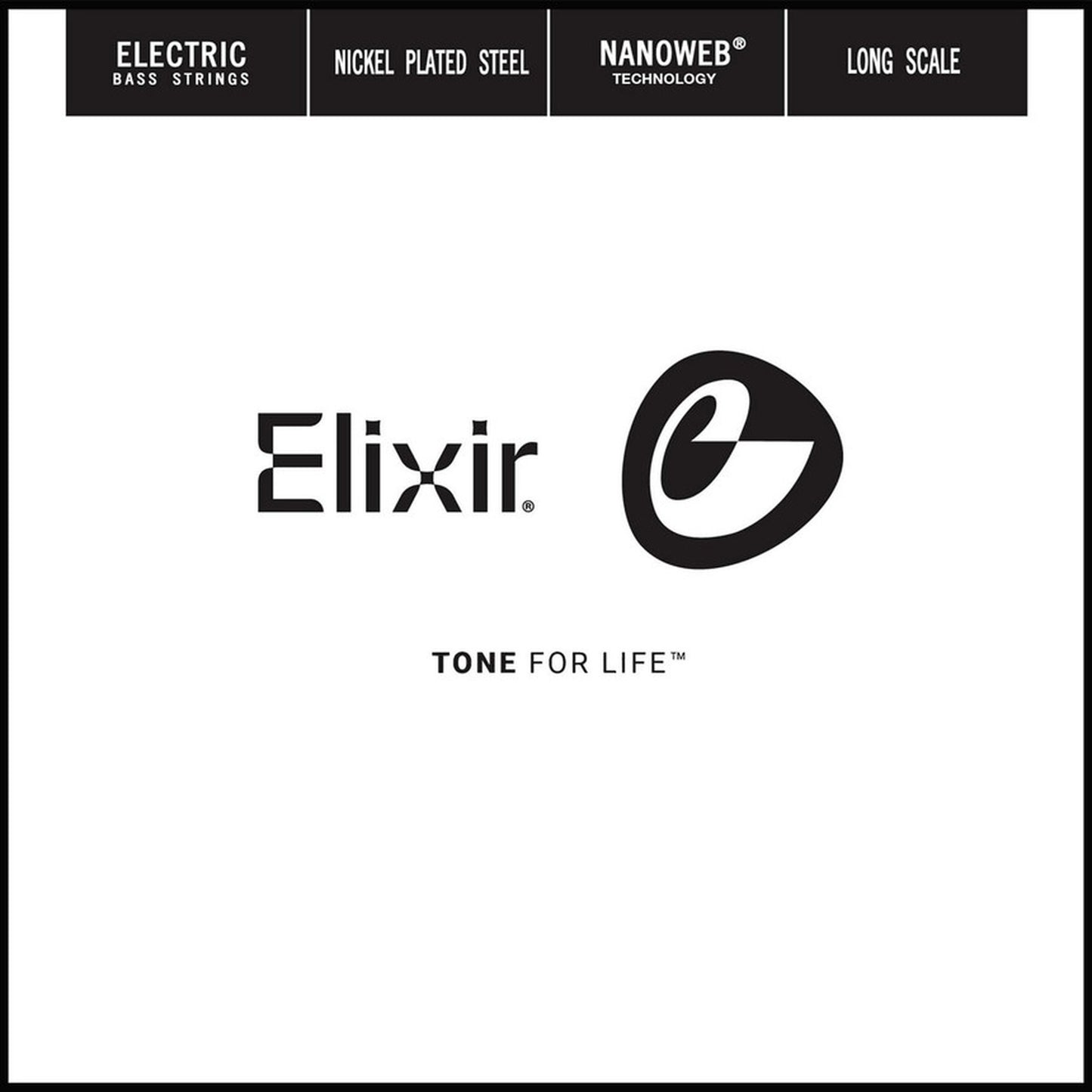 Elixir Nickel Plated Steel Single Bass String, NANOWEB, Long Scale (.105)