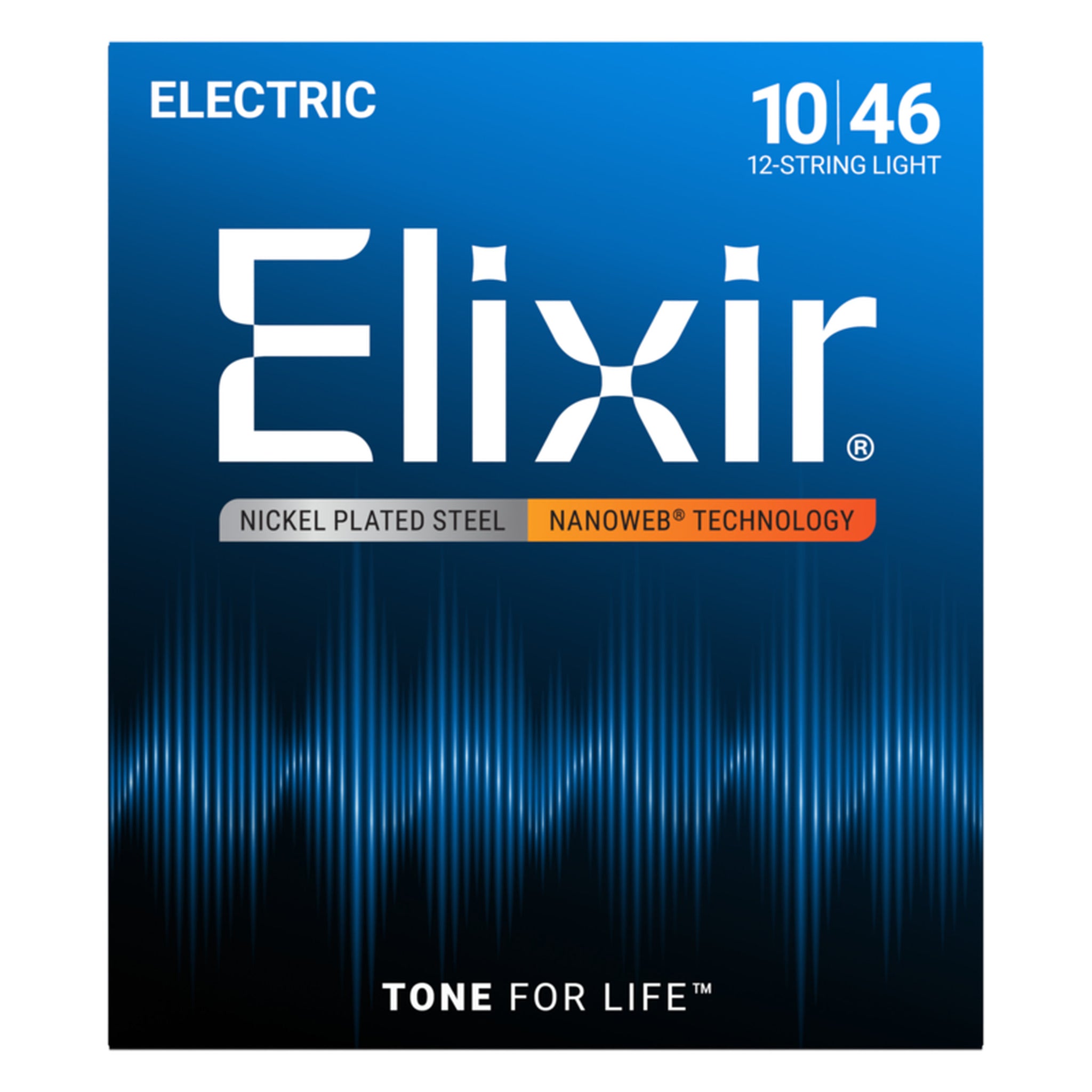Elixir 12-String Electric Guitar Strings, NANOWEB, Light (.010-.046)