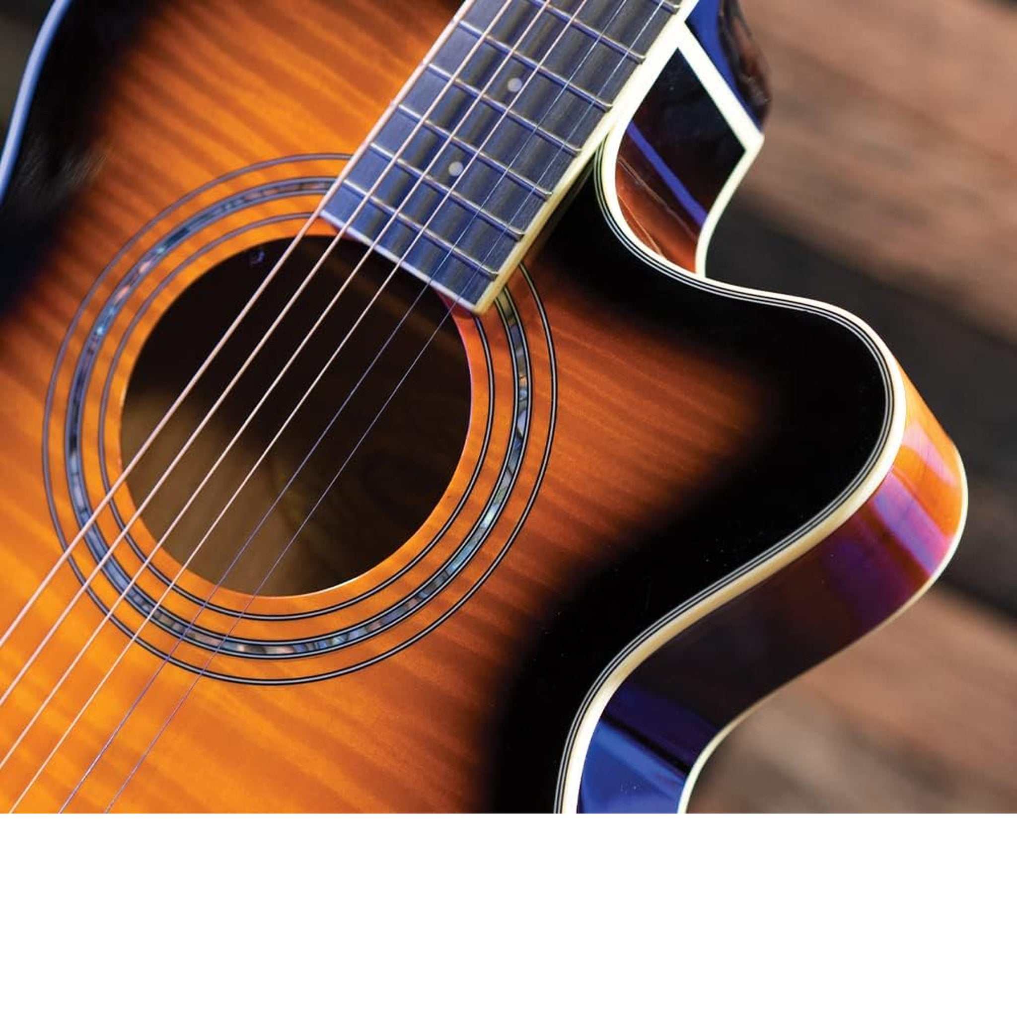Washburn EA15 Festival Series Mini Jumbo Acoustic Electric Guitar. Tobacco Burst