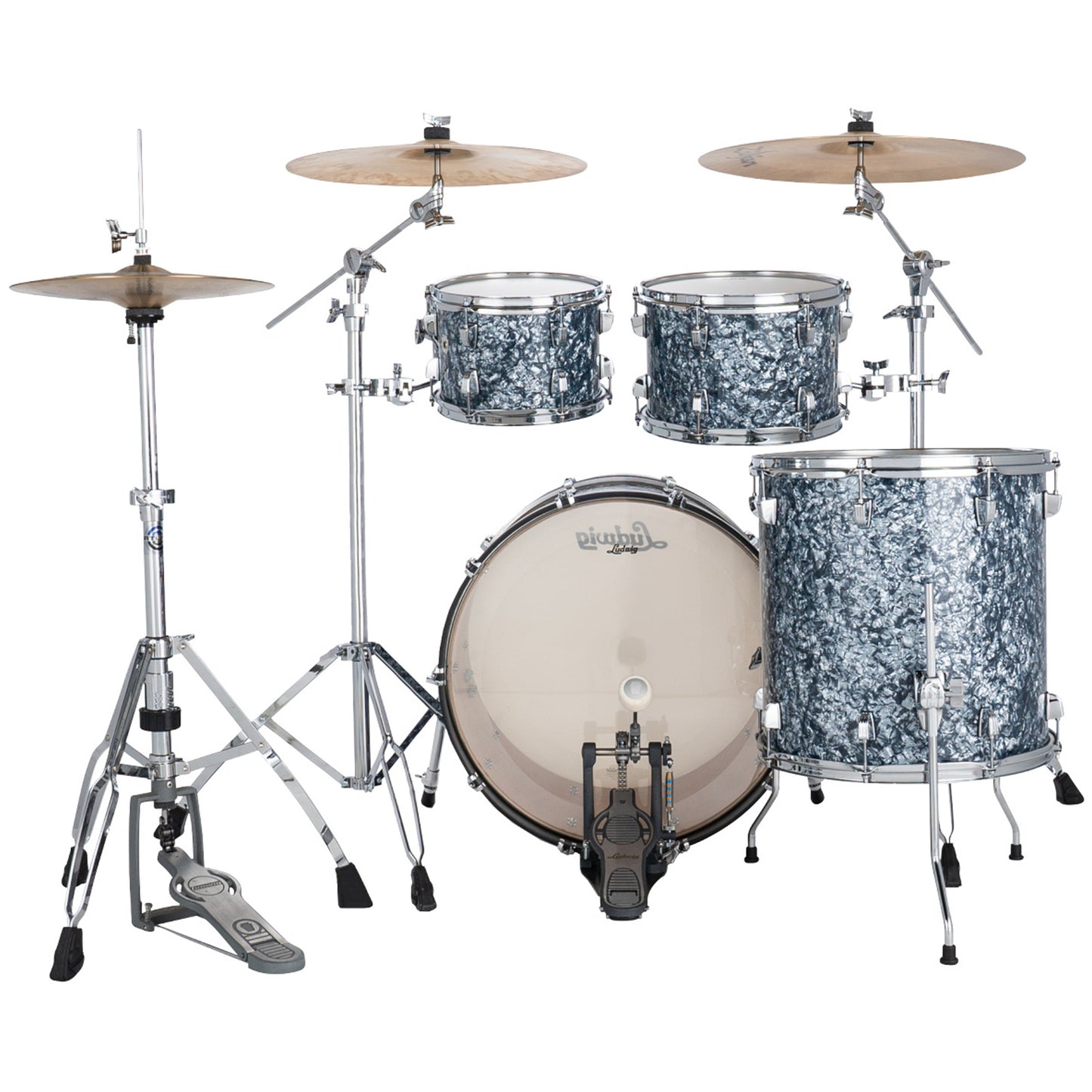 Ludwig NeuSonic MOD2 4-piece Acoustic Drum Set Shell Pack Steel Blue Pearl