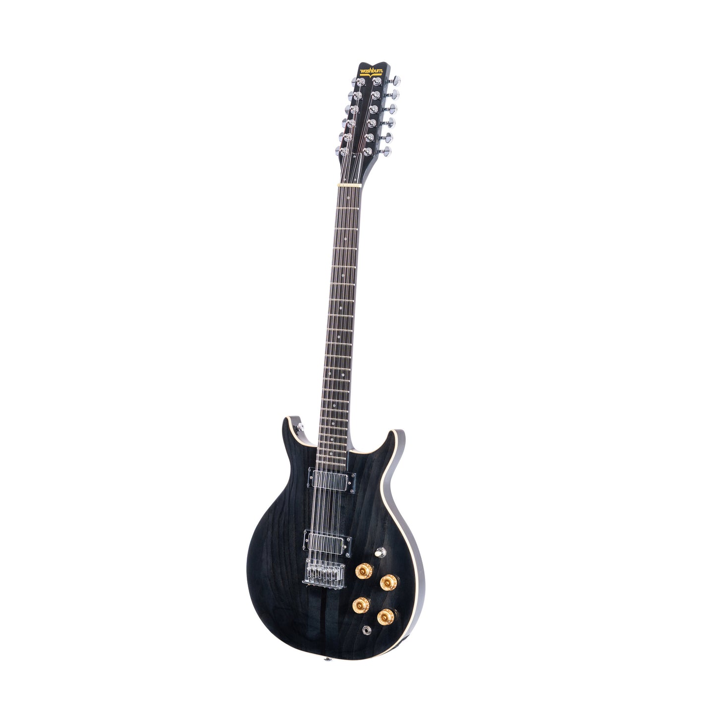 Washburn H12TB Wing Series Hawk 12-String Electric Guitar w/Gigbag. Trans Black