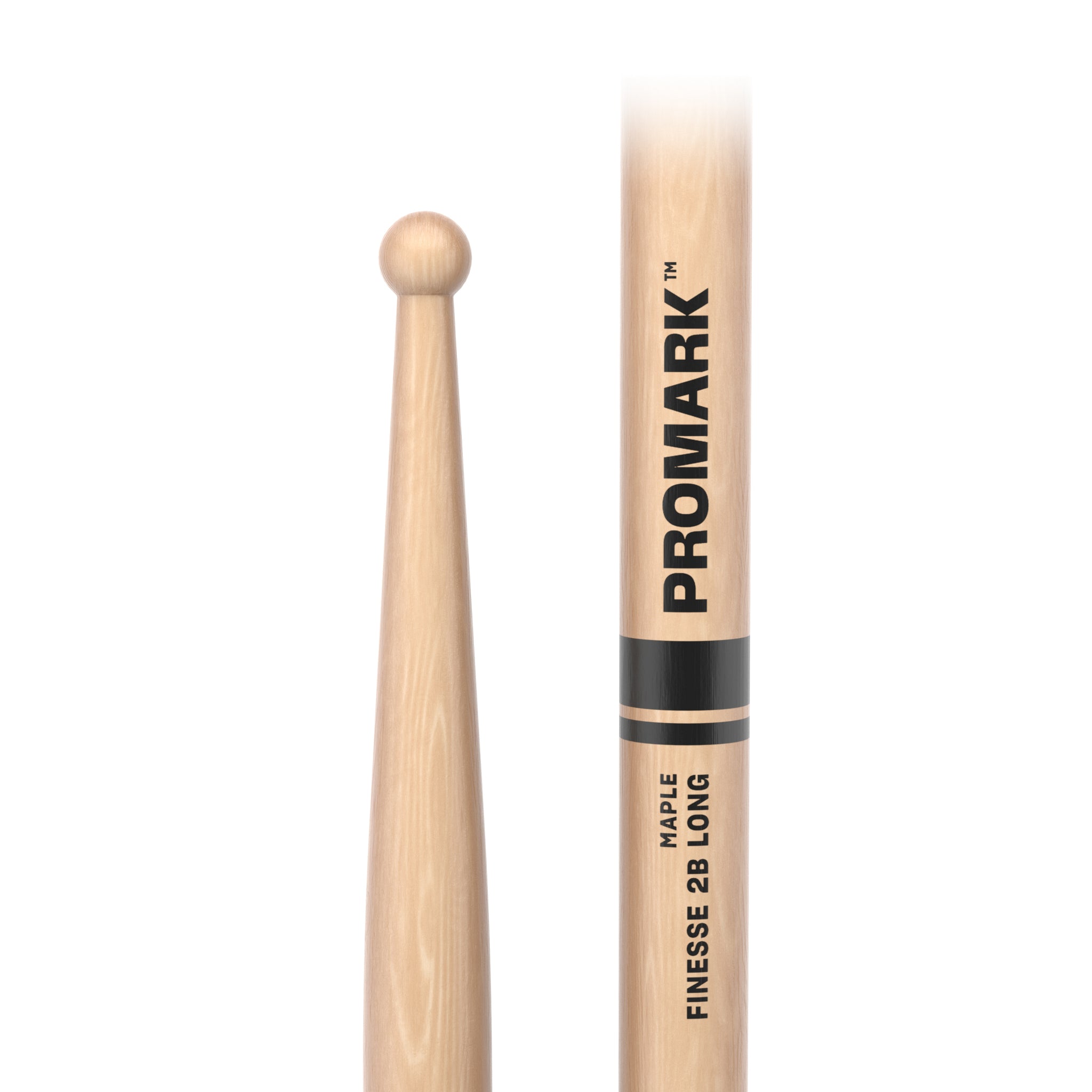ProMark Finesse 2B Long Maple Drumsticks, Small Round Wood Tip