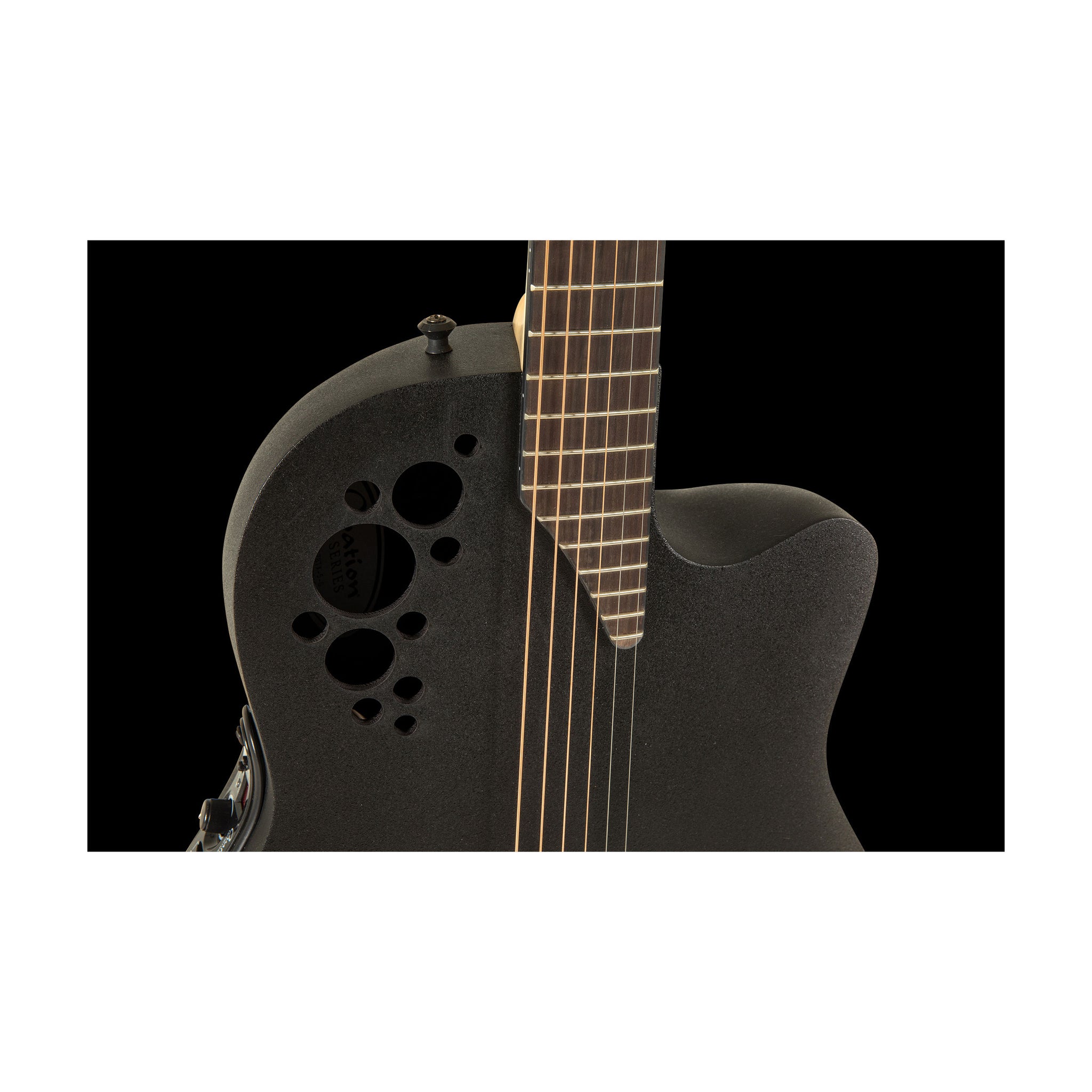 Ovation MOD TX Mid Depth, Black Textured Acoustic Electric Guitar