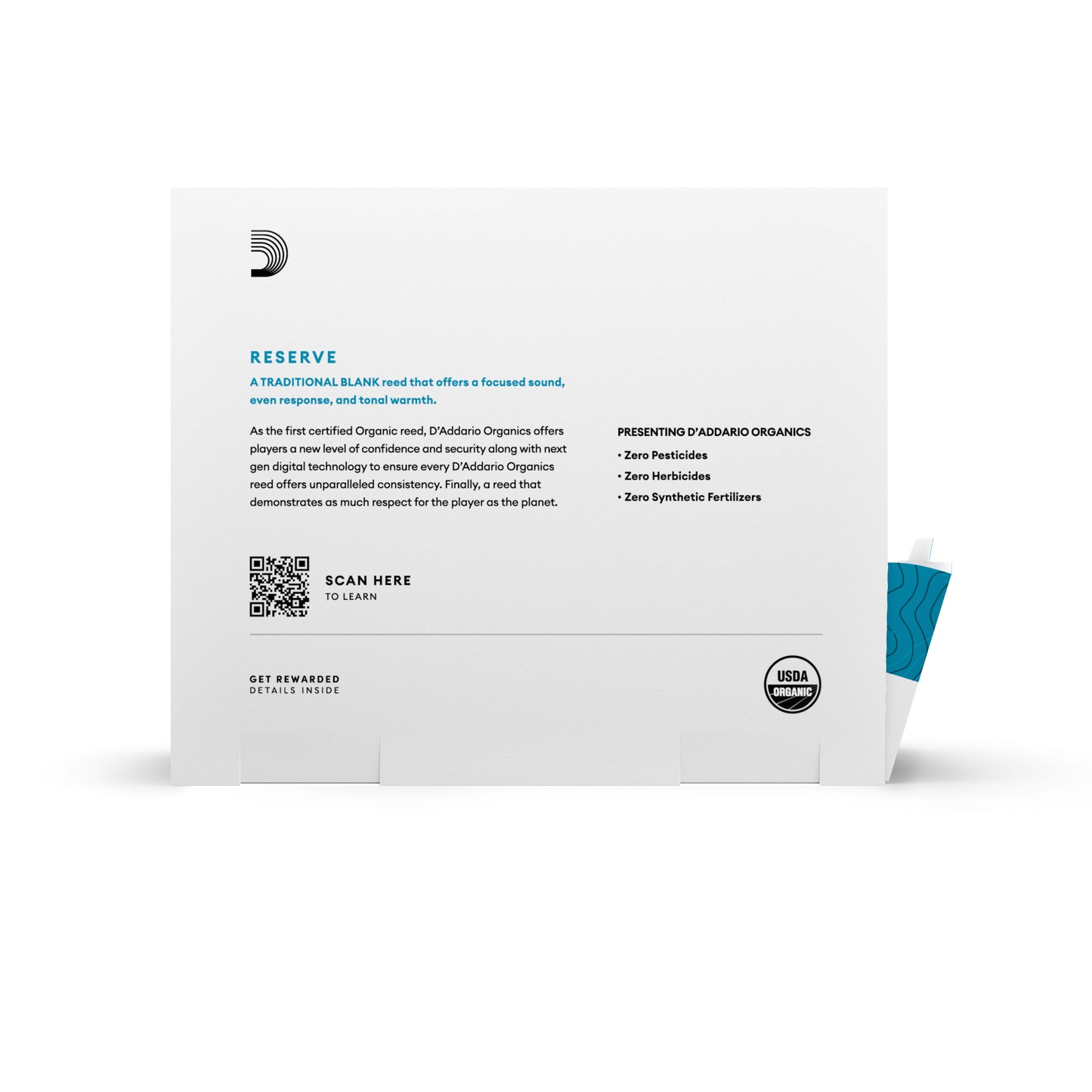 D'Addario Organic Reserve Bb Clarinet Reeds, Strength 3.5, 25-Pack