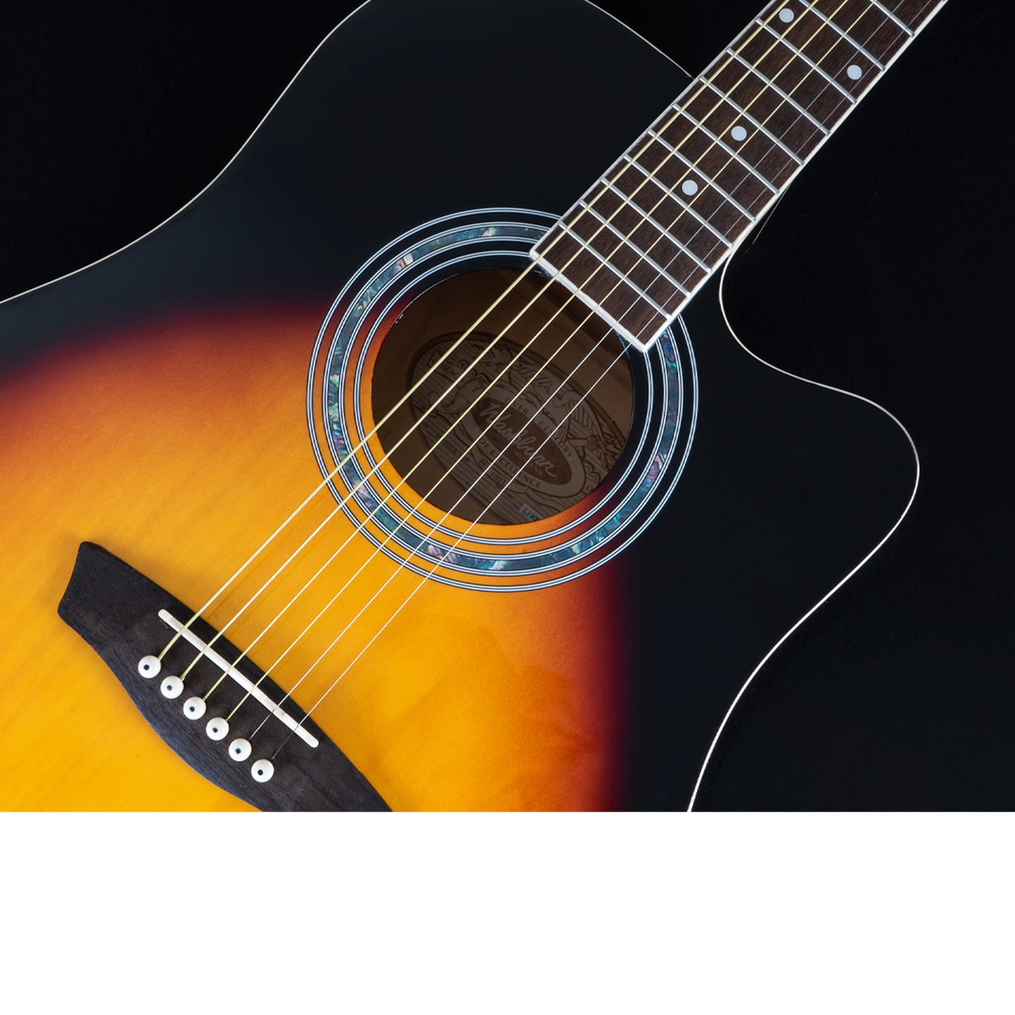 Washburn WA90CEVSB Dreadnought Acoustic Electric Guitar. Tobacco Burst