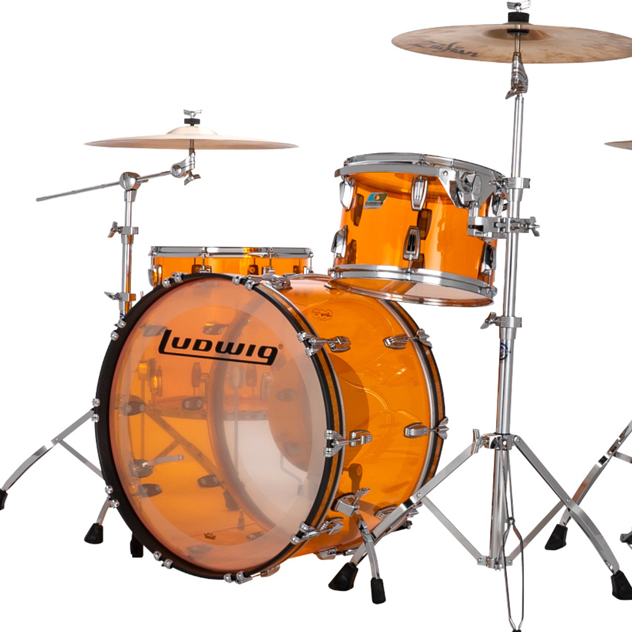 Ludwig Vistalite Pro Beat 3-piece Acoustic Drum Set Shell Pack Amber
