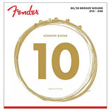 Fender 80/20 Bronze Acousitc Guitar Strings, Ball End, .010-.048