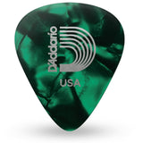 D'Addario Green Pearl Celluloid Guitar Picks, 100 pack, Medium
