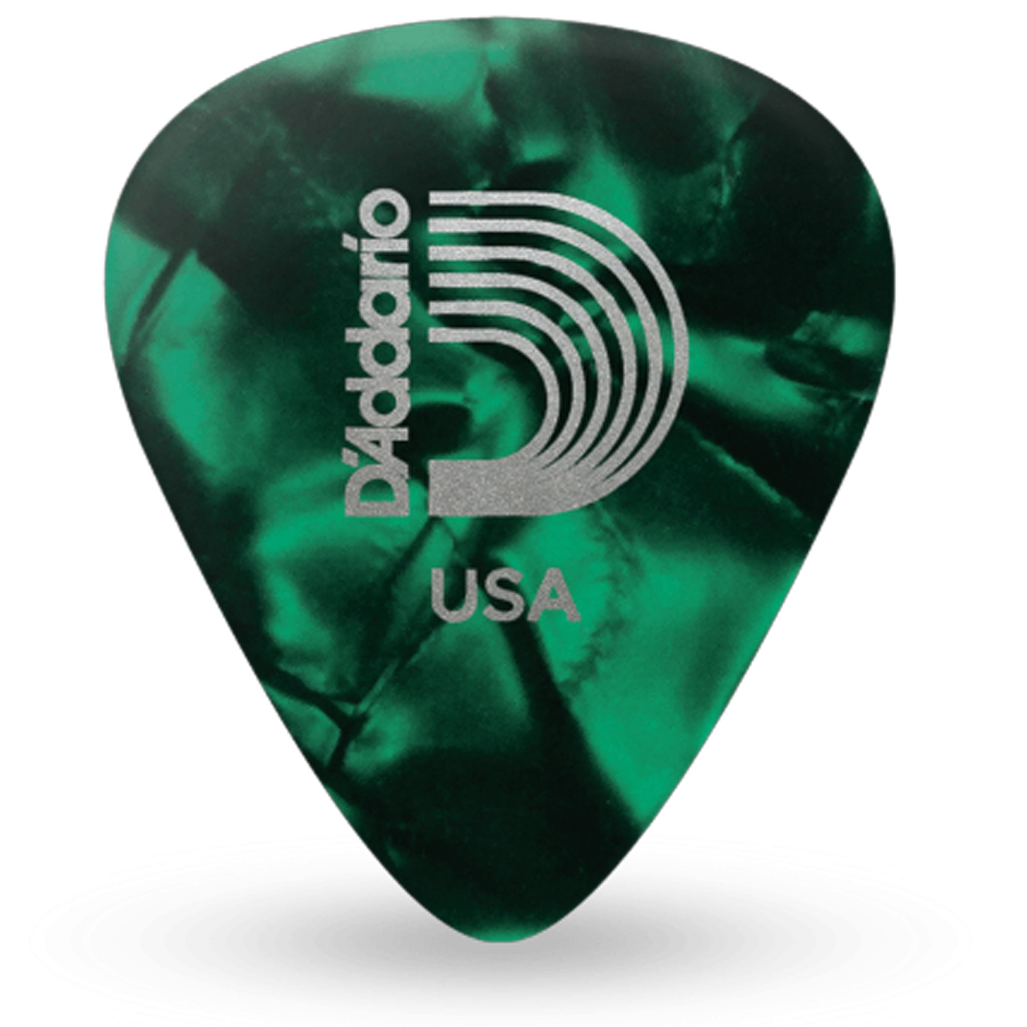 D'Addario Green Pearl Celluloid Guitar Picks, 100 pack, Medium