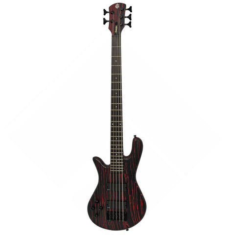 Spector NS Pulse 5 String Guitar Bass Left Hand Carbon Series Cinder Red