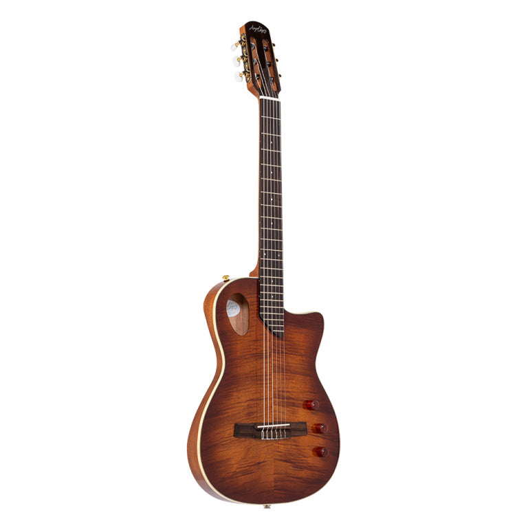 Angel Lopez Hybrid Nylon Electric Semi-Acoustic Guitar, Tobacco Sunburst