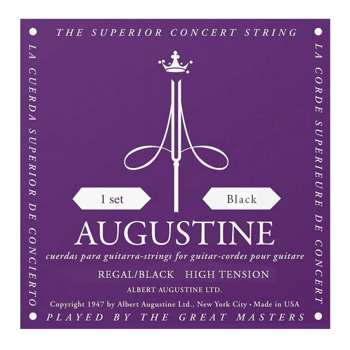 Augustine Nylon Guitar String, Regal Black Label Set
