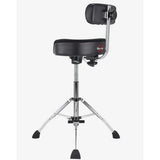 Gibraltar 17" Tall Hydraulic Saddle Drum Throne with Backrest and Footrest