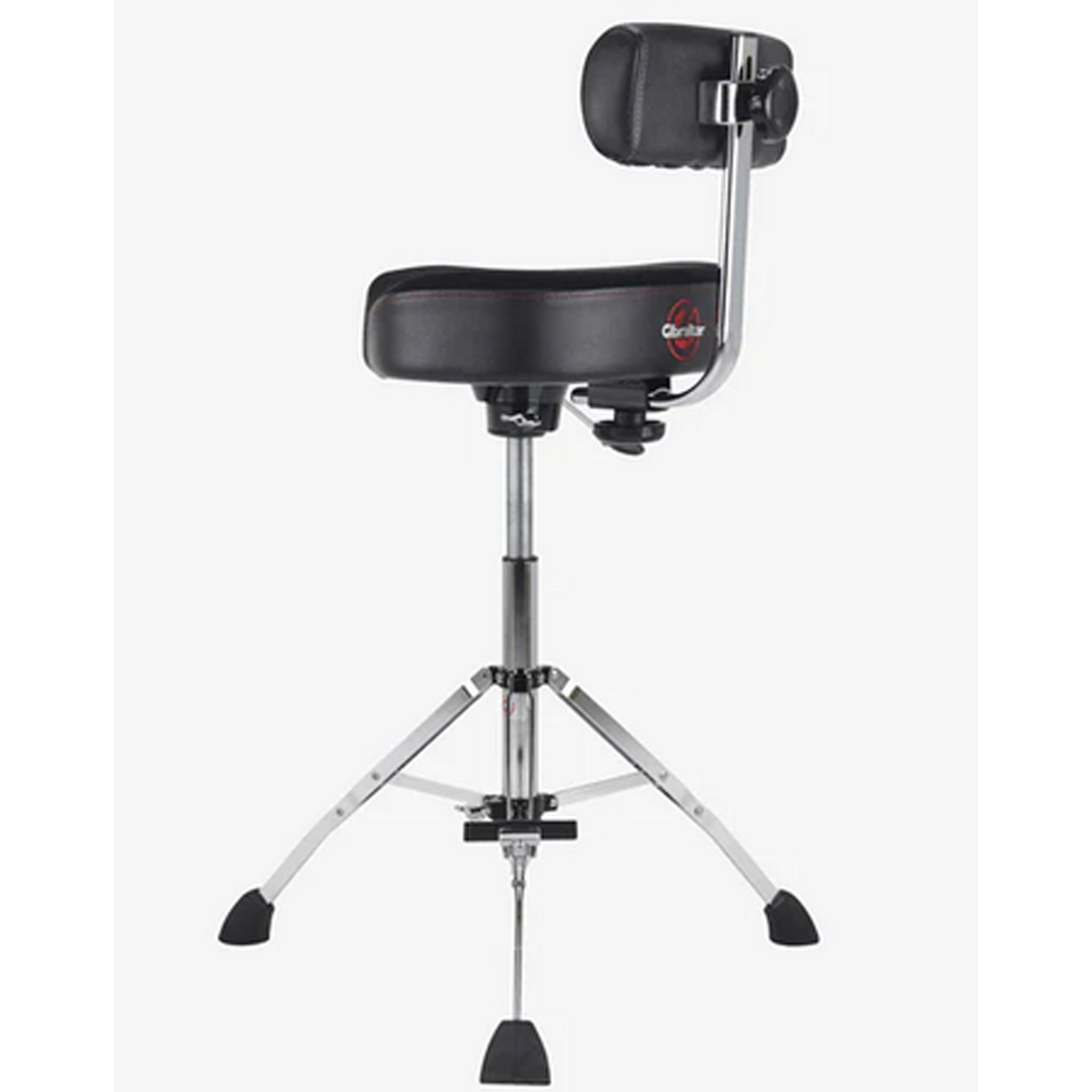 Gibraltar 17" Tall Hydraulic Saddle Drum Throne with Backrest and Footrest