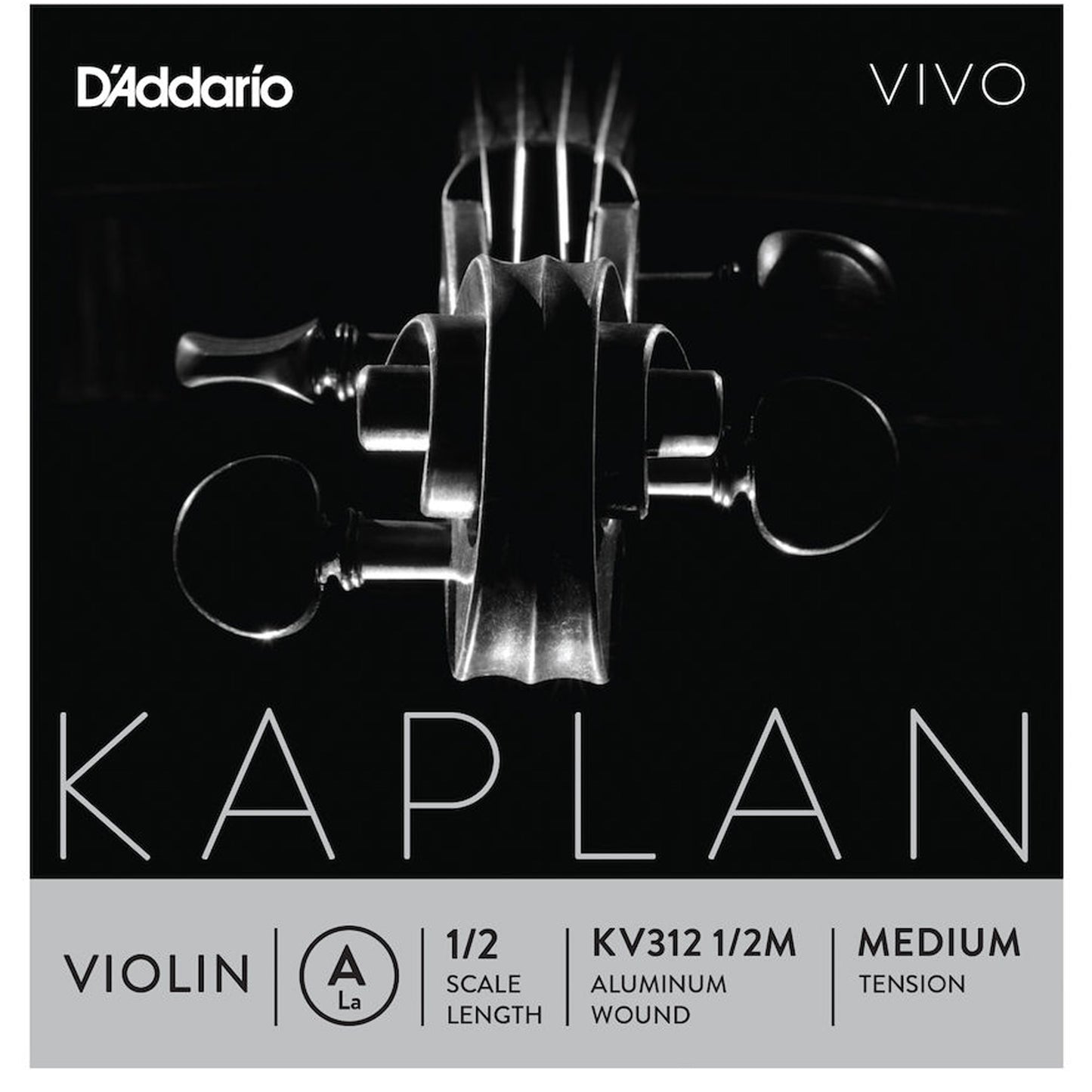 D'Addario Kaplan Vivo Violin A String, 1/2 Scale, Medium Tension