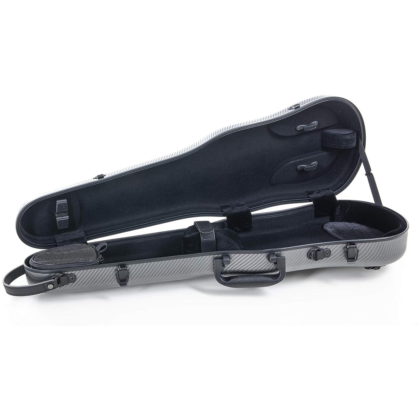 PURE by GEWA Violin Case, Polycarbonate 1.8, Shaped, Grey/Black, w/Subway Handle