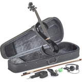 Stagg 4/4 Electric Viola Set With S-shaped Black, Soft Case And Headphones
