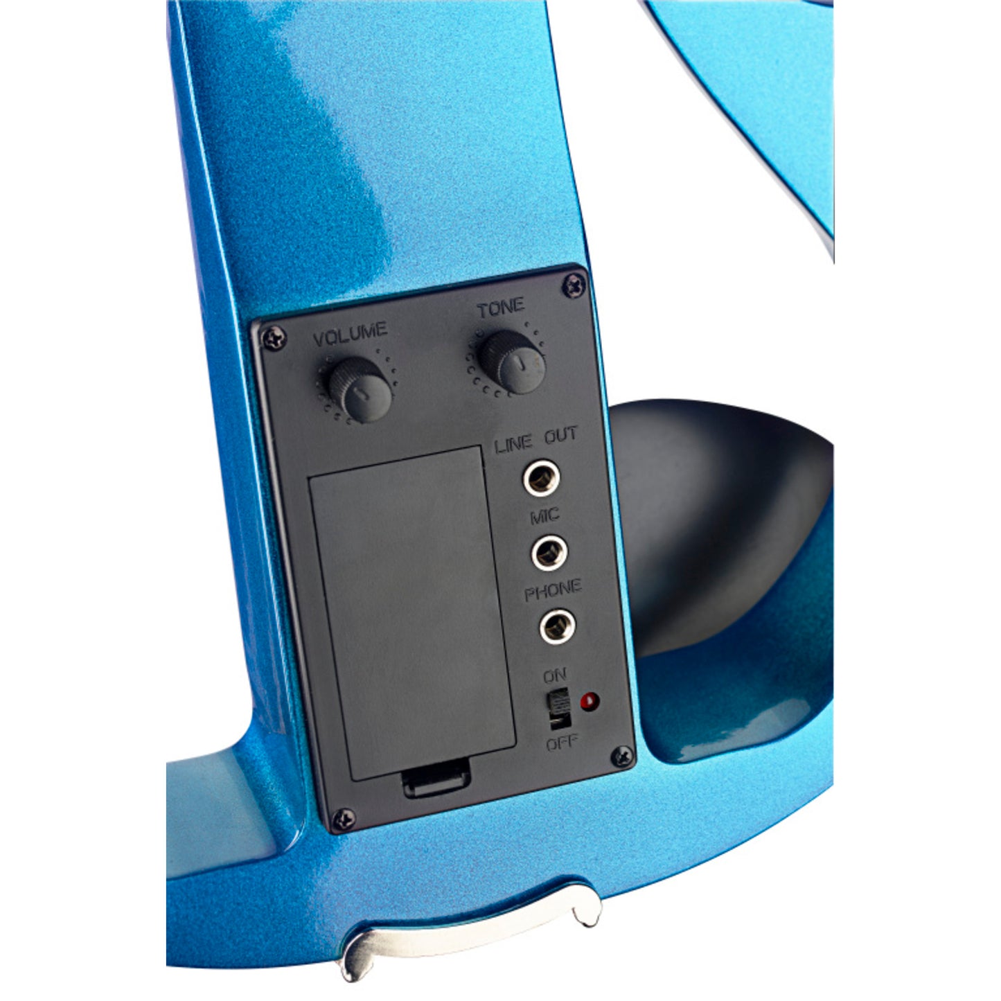 Stagg 4/4 Electric Violin Set With Metallic Blue, Soft Case And Headphones