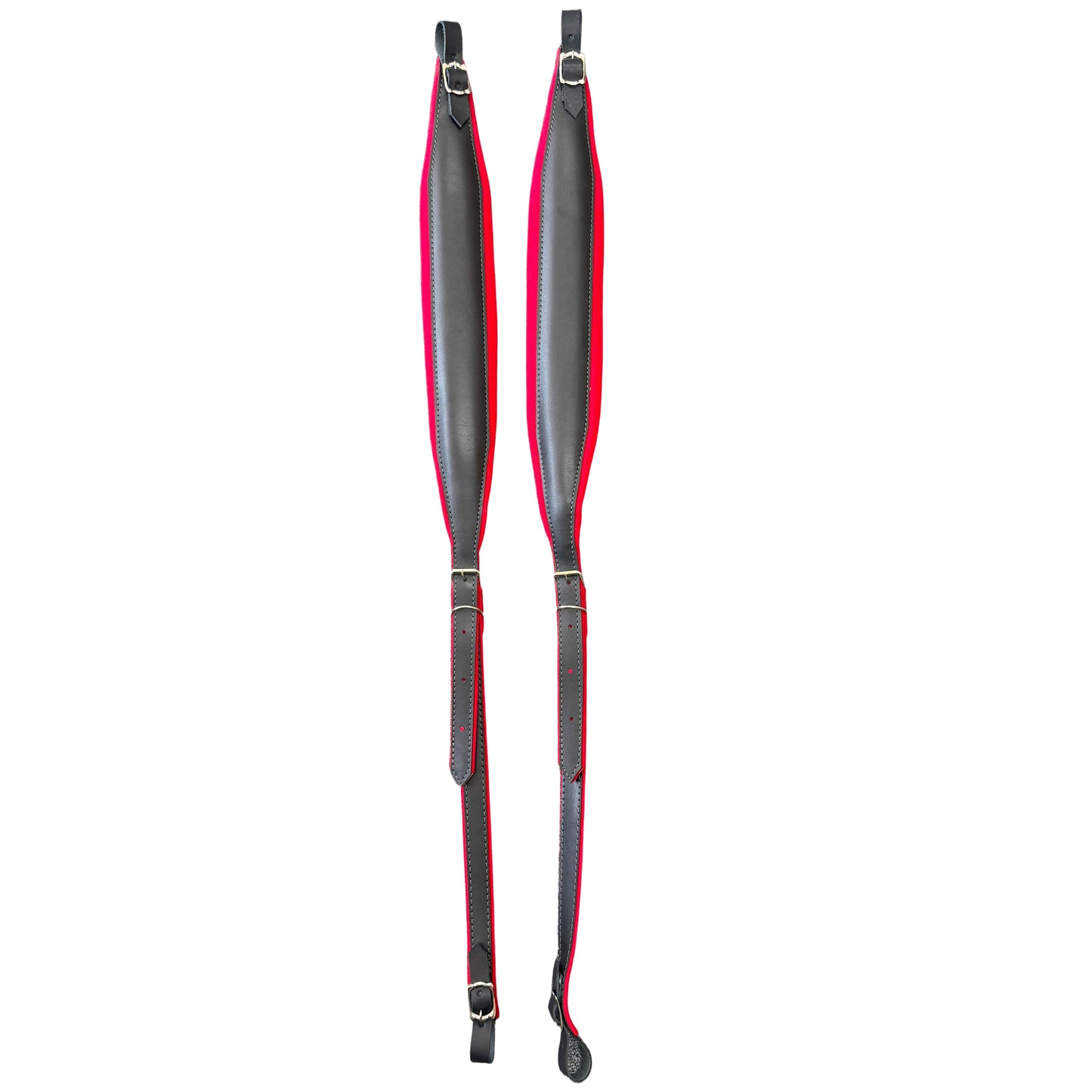 D'Luca MX3 Leather Accordion Straps Red/Black