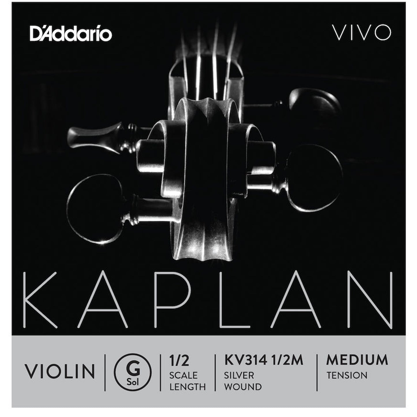 D'Addario Kaplan Vivo Violin G String, 1/2 Scale, Medium Tension