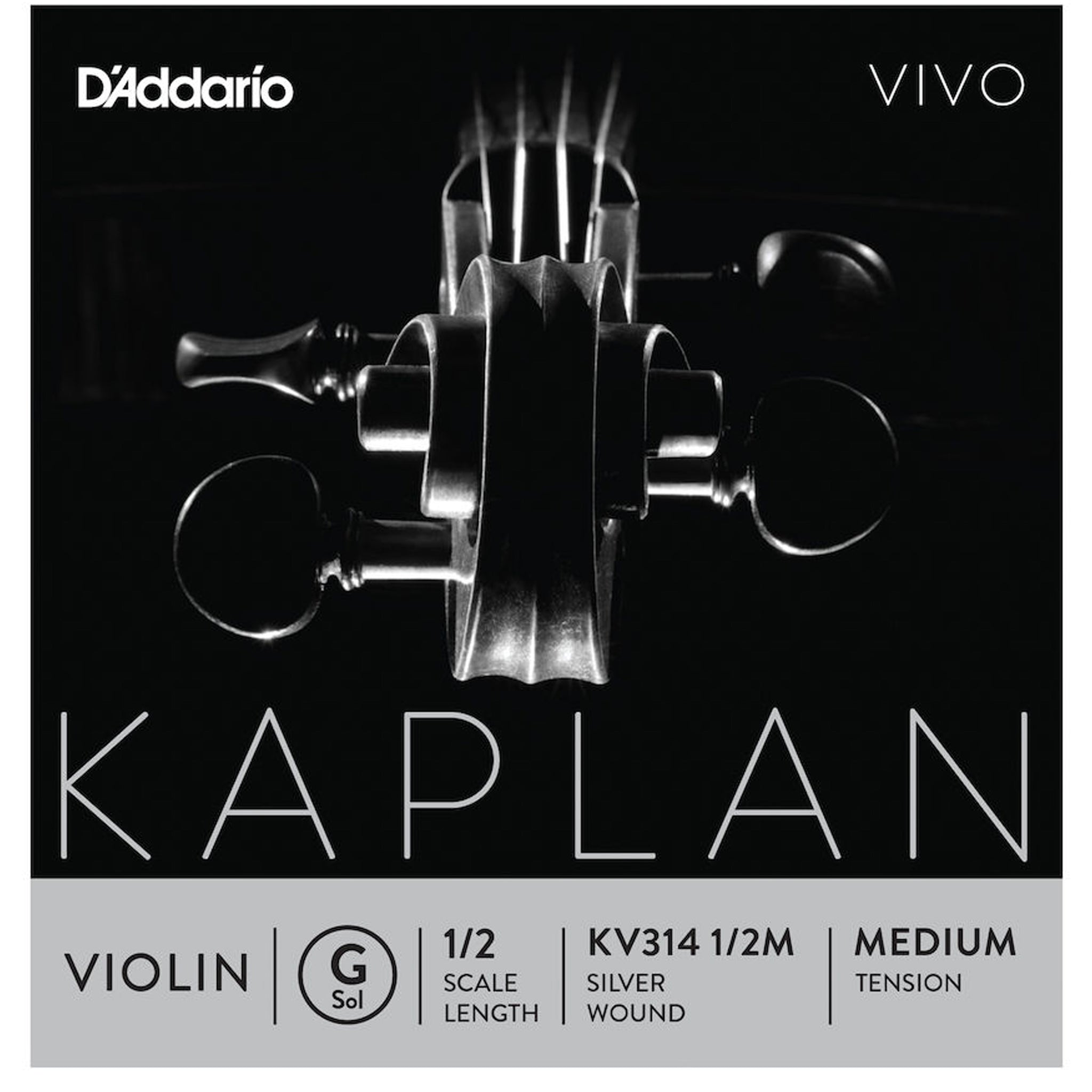 D'Addario Kaplan Vivo Violin G String, 1/2 Scale, Medium Tension