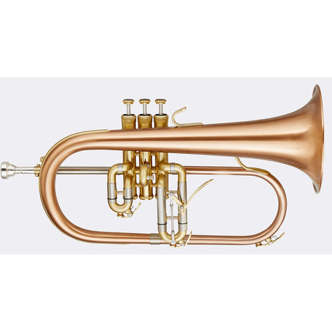 Blessing Standard Series Flugelhorn, Brushed Brass, Clear Lacquer, Outfit