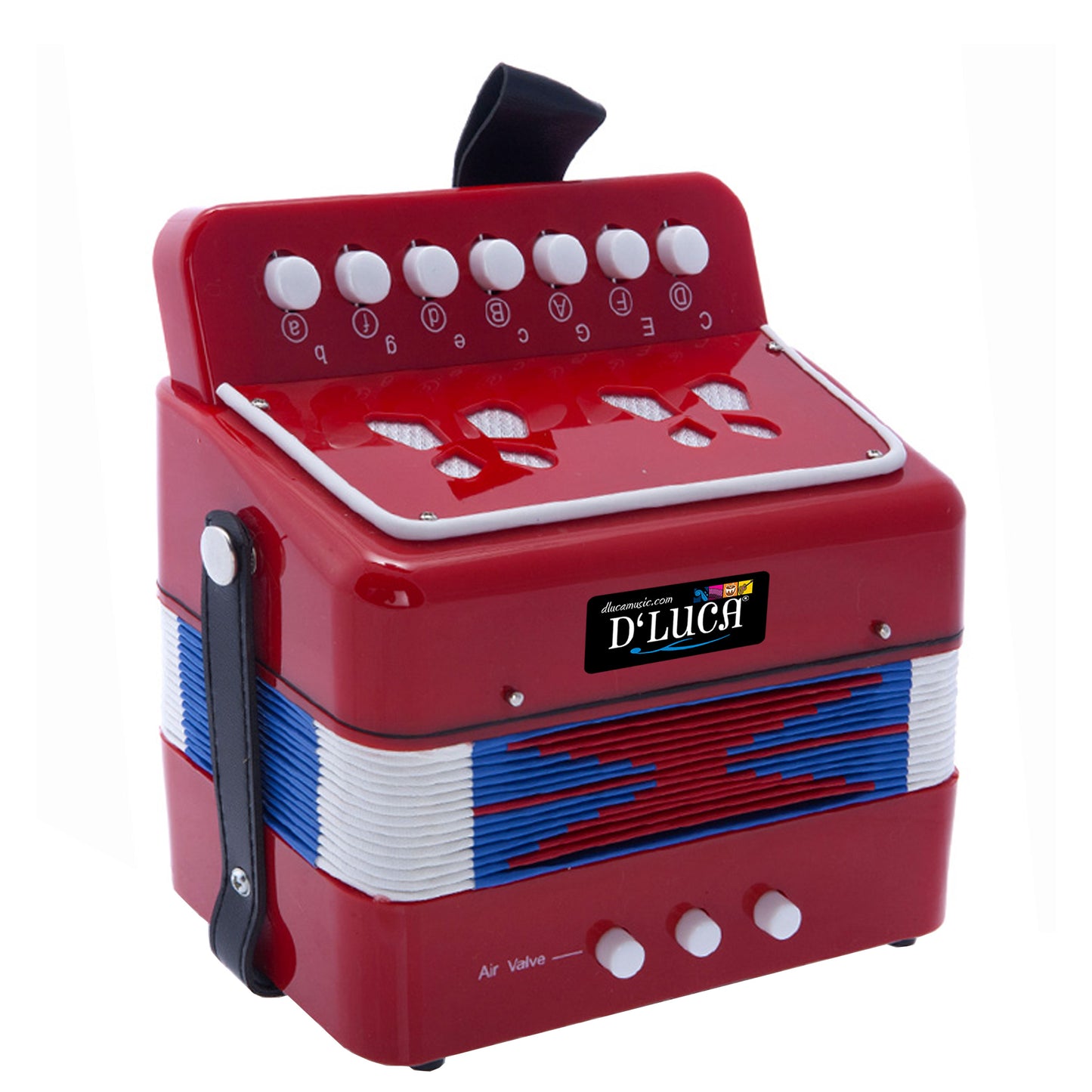 D'Luca Kids Series Button Accordion, Red
