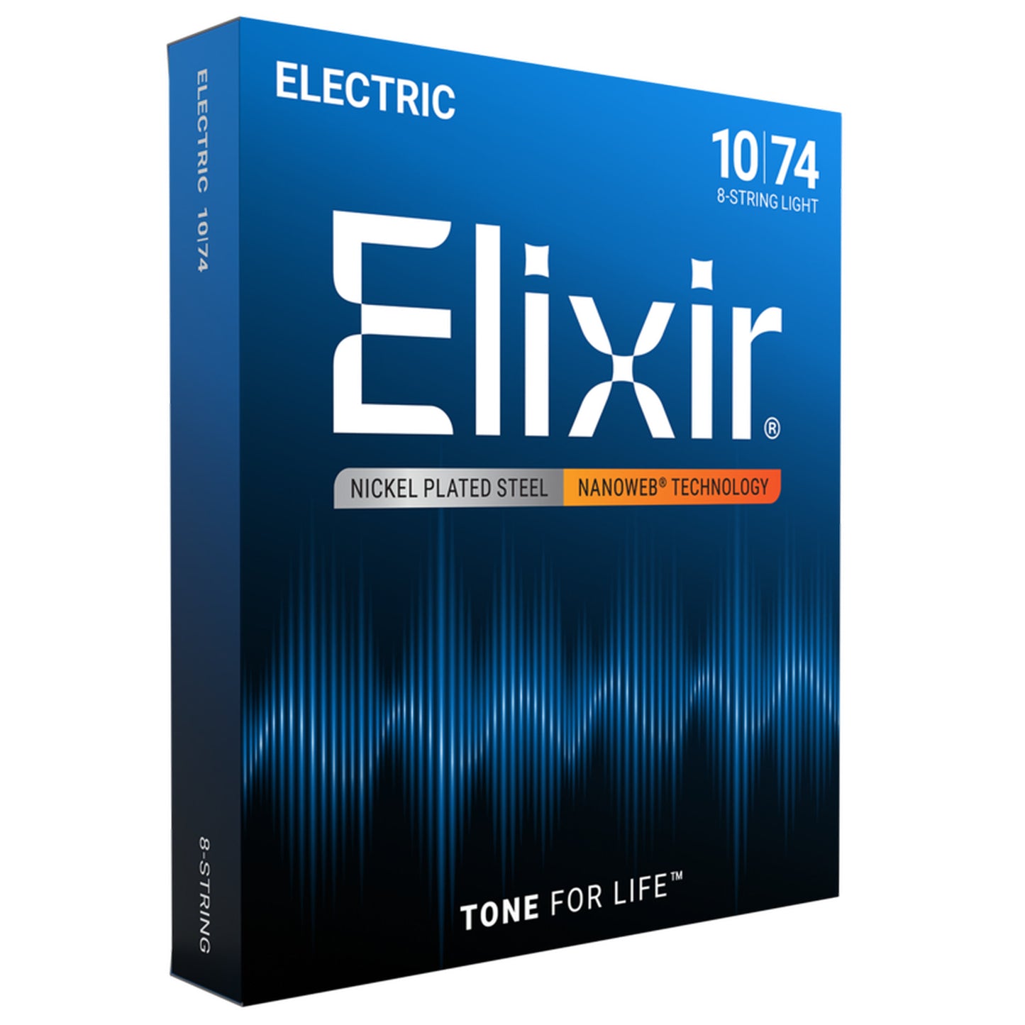 Elixir 8-String Electric Guitar Strings, NANOWEB, Light (.010-.074)