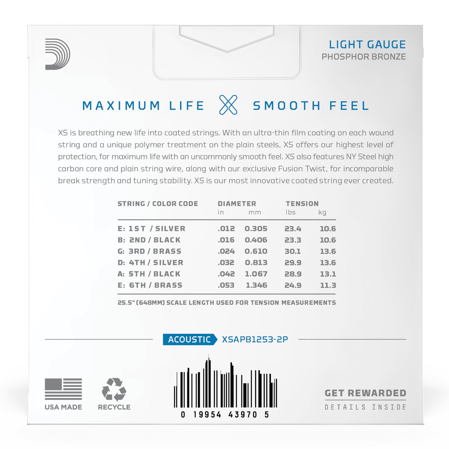D'Addario 12-53 Light Coated Acoustic Guitar Strings 2-Pack