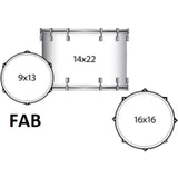 Ludwig NeuSonic FAB 3-piece Acoustic Drum Set Shell Pack Ebony Pearl