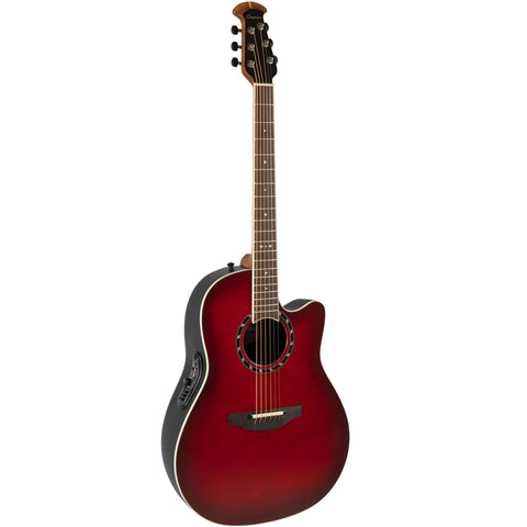 Ovation Timeless Balladeer Acoustic Electric Guitar, Cherry Cherry Burst