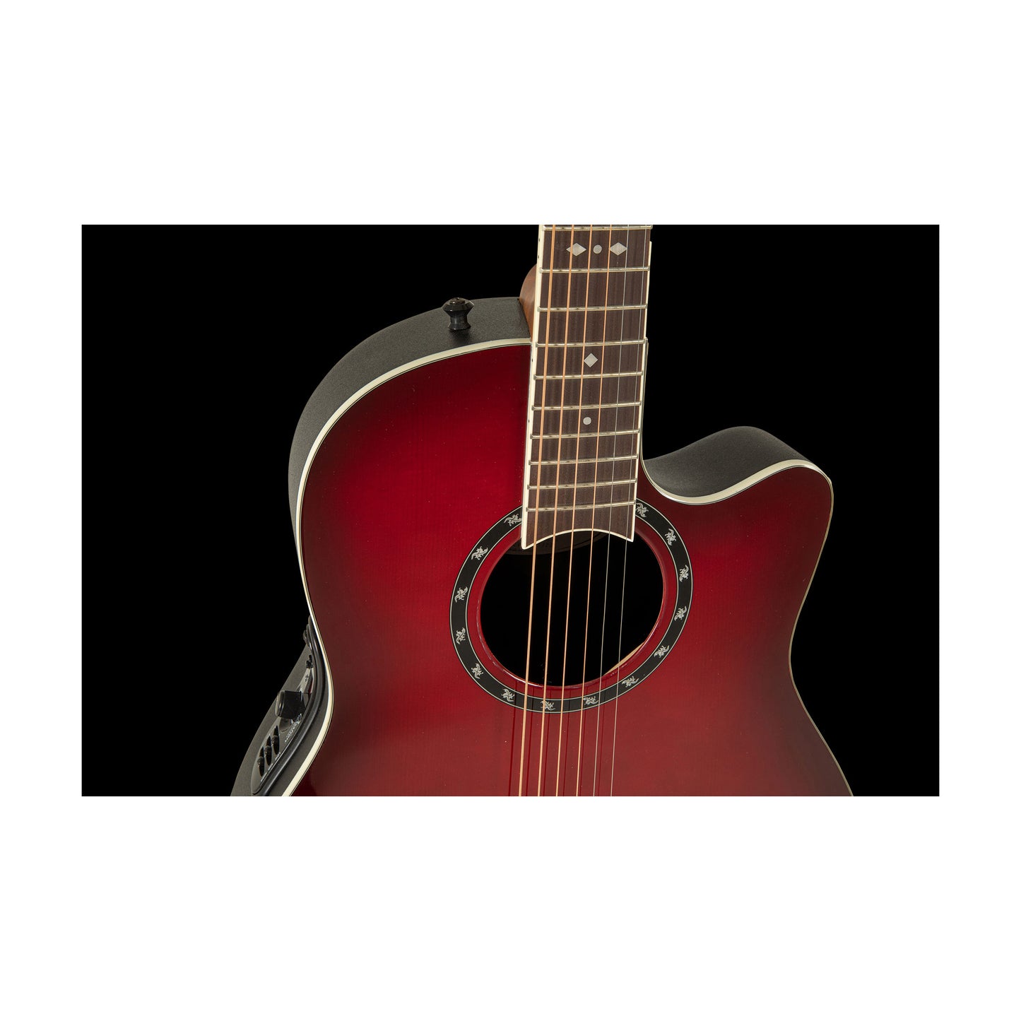 Ovation Timeless Balladeer Acoustic Electric Guitar, Cherry Cherry Burst