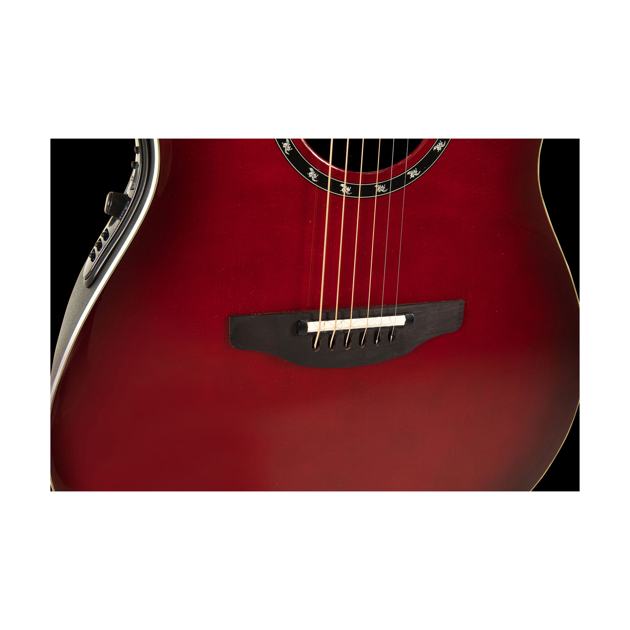 Ovation Timeless Balladeer Acoustic Electric Guitar, Cherry Cherry Burst