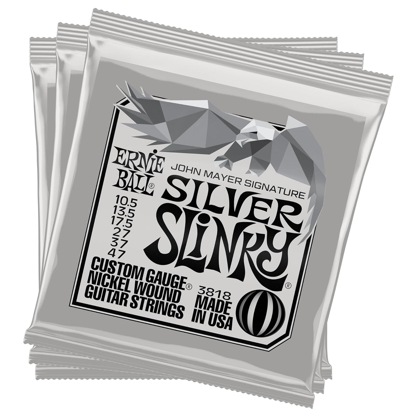 John Mayer Silver Slinky Nickel Wound Electric Guitar Strings 3 Pack Tin 10.5-47