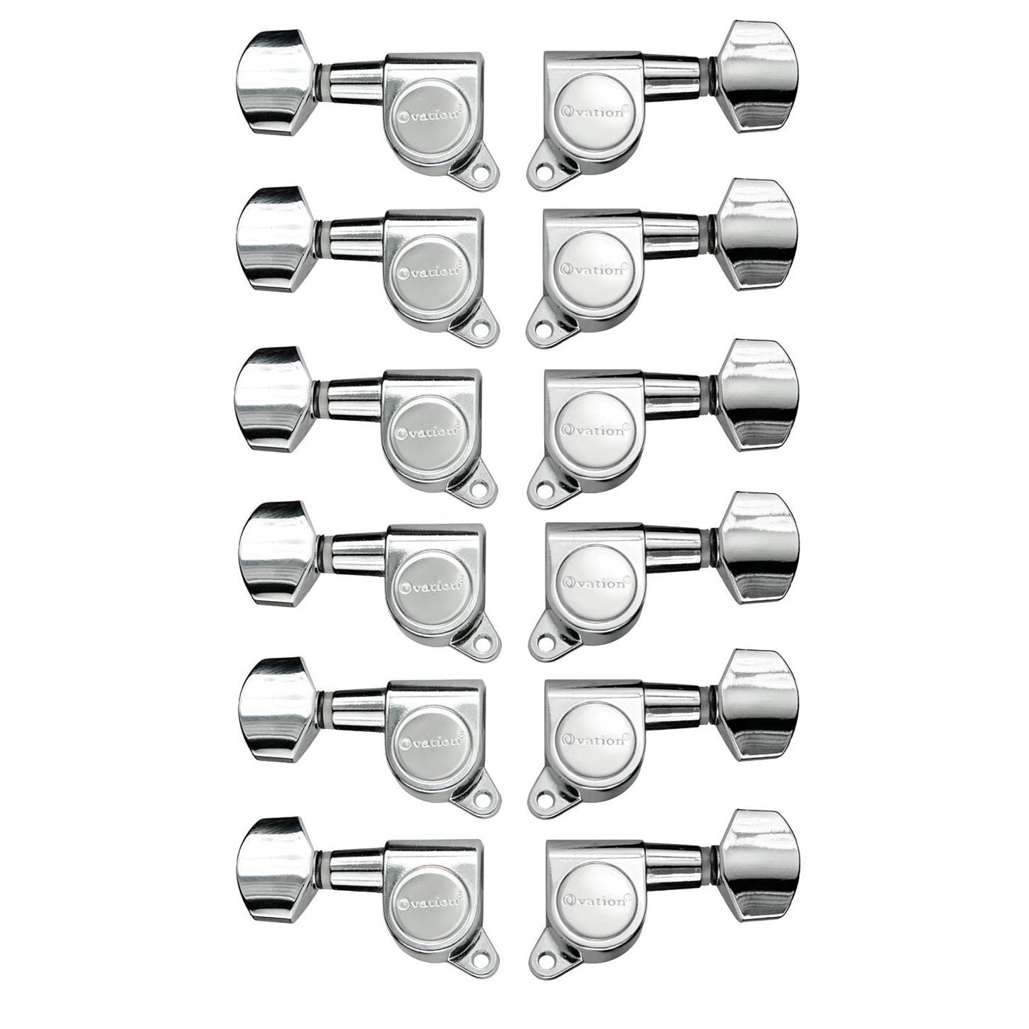Ovation Chrome Guitar Tuning Machines Set, Small Peg 6+6, for 12 Strings Guitars