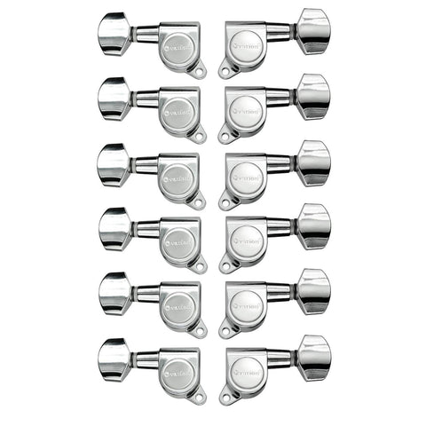 Ovation Chrome Guitar Tuning Machines Set, Small Peg 6+6, for 12 Strings Guitars