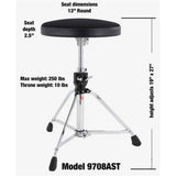 Gibraltar Airtech 13" Skinny Top Single-Braced Throne