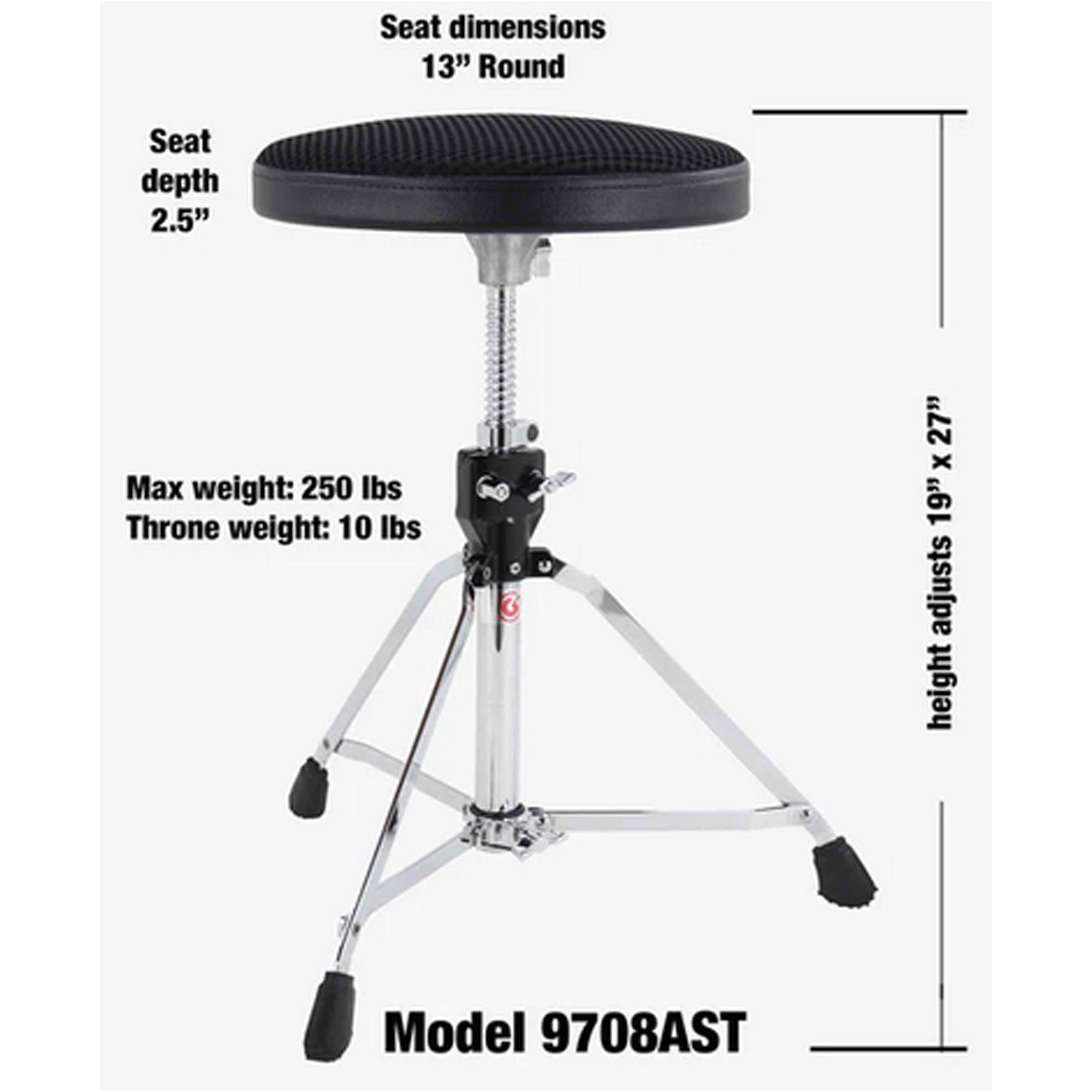 Gibraltar Airtech 13" Skinny Top Single-Braced Throne