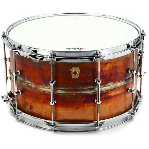 Ludwig LB508RT Bronze Phonic 8x14 "RAW" Natural Patina Shell, Tube Lugs Snare Drum