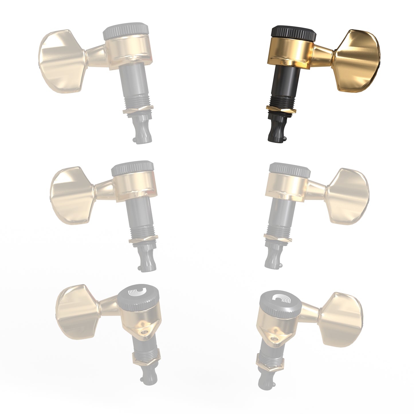 D'Addario Single Treble Side Tuner, Gold