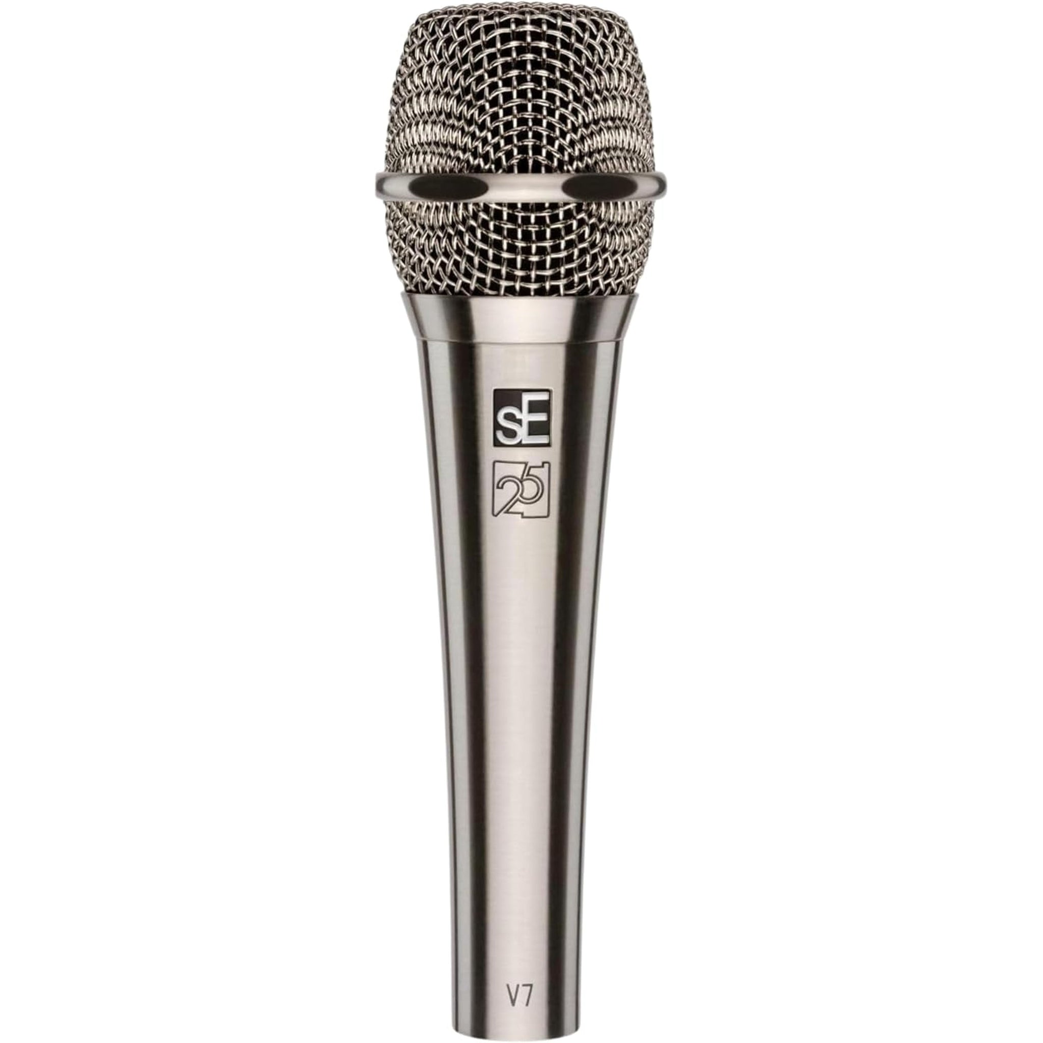 sE Electronics Studio-grade Handheld Mic, Supercardioid, Brushed-Nickel optic