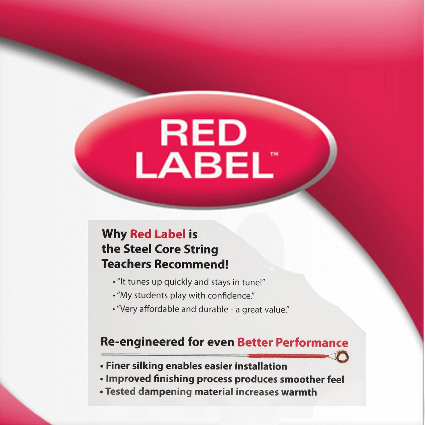 Super Sensitive Bulk Red Label Violin E Single String 1/4 Medium Bulk 10-packs